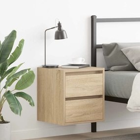 Comodini A Muro 2 Pz Rovere Sonoma 38x34x40 Cm /