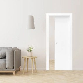 Porta tamburata scorrevole MATT bianco L 70 x H 210 cm reversibile