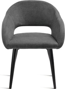 Sedia imbottita in tessuto Antracite con struttura in metallo WEST 2 sedie