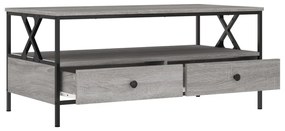 Tavolino da salotto grigio sonoma 100x51x45cm legno multistrato