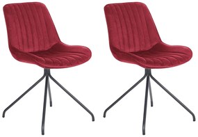 Set di 2 sedie velluto rosso NAVASOTA Beliani