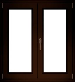 Finestra in PVC effetto legno noce L 120 x H 140 cm, 2 ante apertura a destra