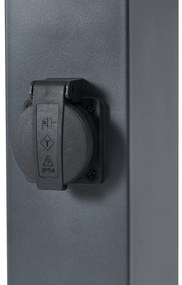 Lampada da esterno grigio scuro con vetro fumé 45cm IP44 con presa e sensore di movimento - Malios