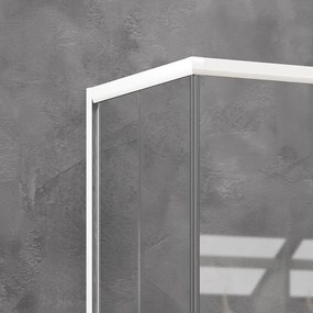 Box doccia bianco opaco 90x110 doppio scorrevole | KE-1000B - KAMALU