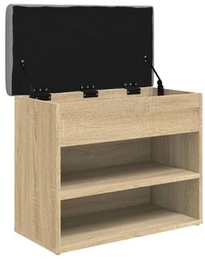Panca porta scarpe rovere sonoma 62x32x50 cm legno multistrato