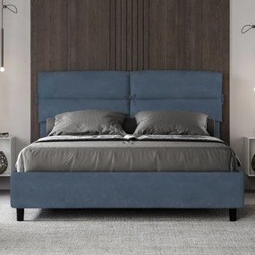 Letto contenitore da 160x190 in microfibra blu Nandy