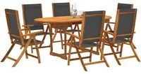 Set Pranzo da Giardino 7pz Legno Massello di Acacia e Textilene 3279267