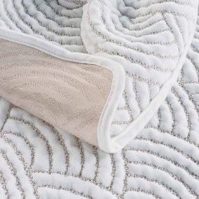 Set con copriletto e federa bianco/beige in jersey 220x240 cm Cassandra – douceur d'intérieur