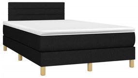 Letto a Molle con Materasso e LED Nero 120x190 cm in Tessuto