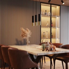 Sollux SL.0954 - Lampadario a sospensione con filo LOOPEZ 3xGU10/10W/230V nero/oro