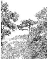 Isidore Leroy Carta da parati panoramica Foret de Bretagne Grisaille - Grisaille – Bahnen 4/5/6