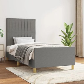 Giroletto Senza Materasso Grigio Scuro 90x190 Cm Tessuto /