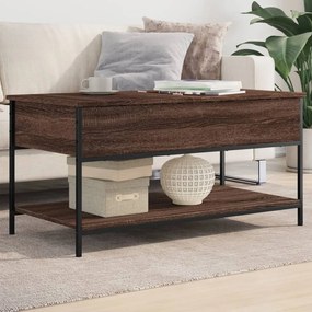 Tavolino Salotto Rovere Marrone 100x50x50cm Multistrato Metallo /