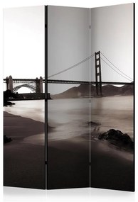 Paravento San Francisco: Golden Gate Bridge in black and white [Room Dividers]