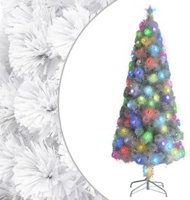 Albero Natale Preilluminato Bianco 240 Cm İn Fibra Ottica /