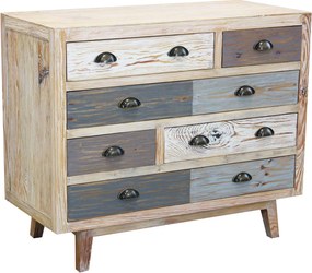 COLORWOOD - cassettiera otto cassetti in legno colorato da 99 cm