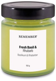 Candela di soia profumata tempo di combustione 35 h Fresh Basil &amp; Rhubarb - Remember