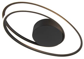 Plafoniera di design nera con LED dimmerabile a 3 livelli - Rowan