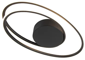 Plafoniera di design nera con LED dimmerabile a 3 livelli - Rowan
