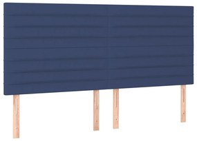 Testiera a led blu 200x5x118/128cm in tessuto