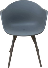 JERRI - set tavolo in alluminio cm 90/180 x 90 x 75 h con 8 Poltrone Dynamo