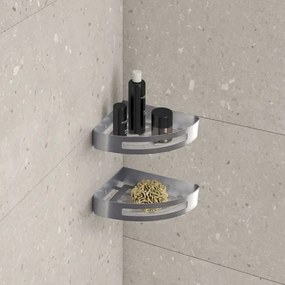 Gedy - Mensola angolare per doccia SMART 21x4,5 cm grigio metallico