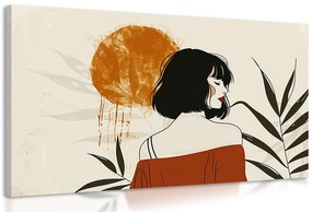 Stampa su tela – Japandi donna tra le braccia della natura