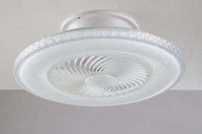 Plafoniera led con ventilatore borea bianca in acrilico pmma 40w 44...