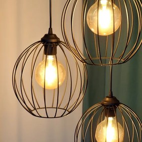 Lampadario LED a sospensione con filo MERCURE 3xE27/15W/230V ø 50 cm nero