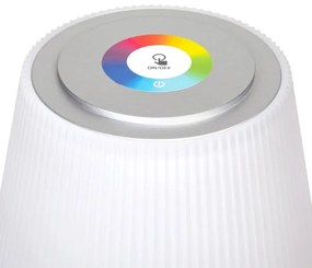 Aigostar - Lampada LED RGBW ricaricabile 4W/5V 3600mAh bianco/cromo IP54