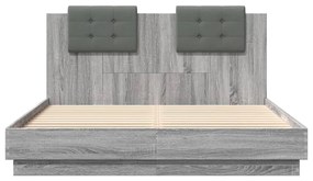 Giroletto testiera grigio sonoma 150x200 cm legno multistrato