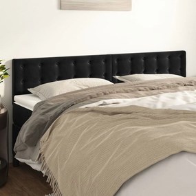 Testiera 2 Pz Nera 90x5x78/88 Cm İn Velluto /