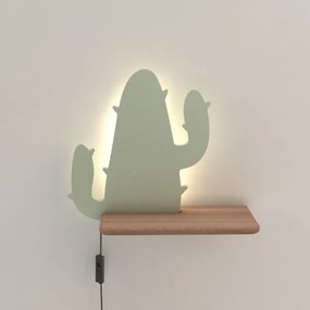 Applique LED per bambini con mensola CACTUS LED/4W/230V verde/legno