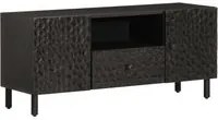 Mobile Porta TV Nero 105x33x46 cm in Legno Massello di Mango 356833