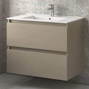 Mobile bagno sospeso 80cm con lavabo integrato e 2 cassetti TOD-80L - KAMALU