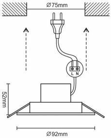 Lampada LED da incasso per bagni LED/7W/230V 4000K beige IP44