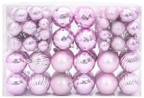 Palline Di Natale 100 Pz Rosa Ø3/4/6 Cm /