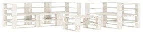 Set Divani da Giardino 6 pz su Pallet in Legno Bianco