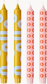 Set di 4 candele lunghe Happy