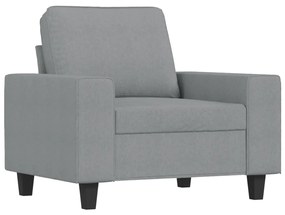 Set di divani 3 pz grigio chiaro in tessuto