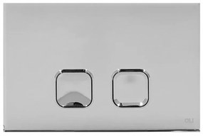 Placca cassetta wc Oli serie Plain in abs cromo lucido con doppio scarico