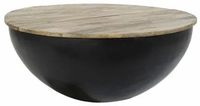 Tavolo aggiuntivo DKD Home Decor Marrone Nero Metallo Legno di mango 95 x 95 x 40 cm 93,5 x 93,5 x 40 cm