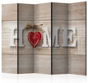 Paravento Room divider Home and red heart