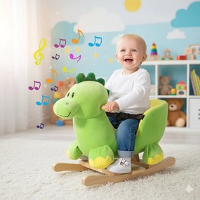 Dinosauro a Dondolo Cavalcabile Peluche Giocattolo Bambini con Suono...