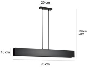 Lampadario Moderno 4 Luci Gentor In Acciaio Nero