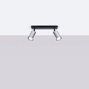 Sollux SL.1367 - Faretto WINX 2xGU10/10W/230V nero/cromo