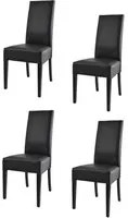 Set 4 sedie Luisa Tommychairs in faggio nero, seduta e schienale imbottiti e rivestiti in pelle artificiale