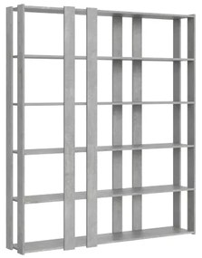 Libreria in legno Cemento 178x204h cm con 6 ripiani e 8 fasce - KATO E