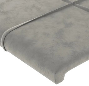 Testiera ad orecchio grigio chiaro 83x16x78/88 cm in velluto