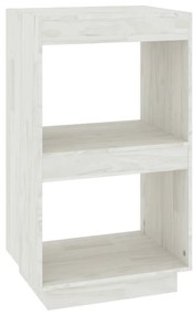 Libreria bianca 40x35x71 cm in legno massello di pino